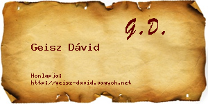 Geisz Dávid névjegykártya